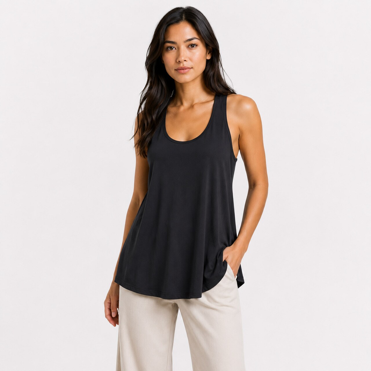 BELLA CANVAS Women’s Flowy Racerback Sleeveless Tank Summer Top for Casual Wear
